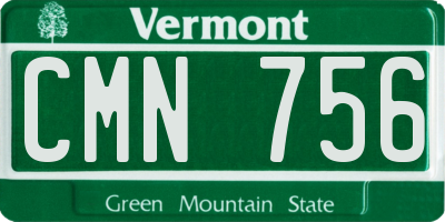 VT license plate CMN756