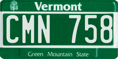 VT license plate CMN758