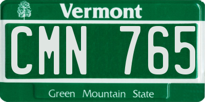 VT license plate CMN765
