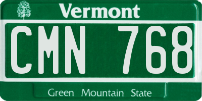 VT license plate CMN768