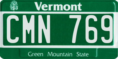 VT license plate CMN769