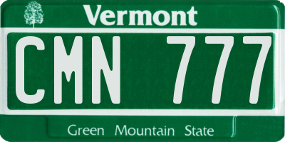 VT license plate CMN777