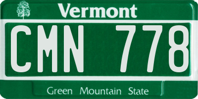 VT license plate CMN778