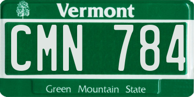 VT license plate CMN784