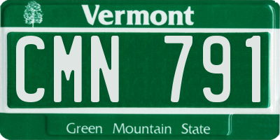 VT license plate CMN791