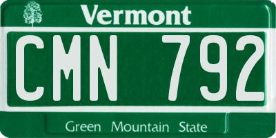 VT license plate CMN792