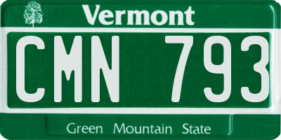 VT license plate CMN793