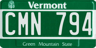 VT license plate CMN794