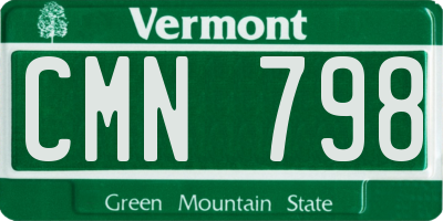 VT license plate CMN798
