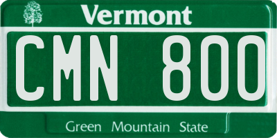 VT license plate CMN800