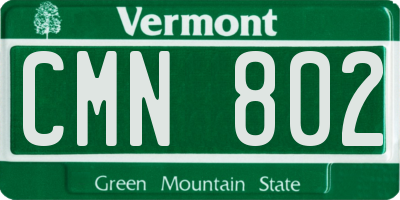 VT license plate CMN802
