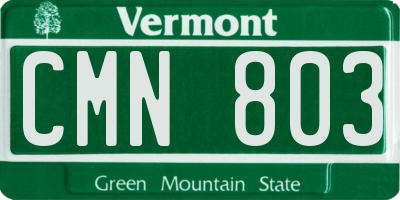 VT license plate CMN803