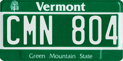 VT license plate CMN804