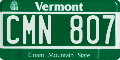 VT license plate CMN807