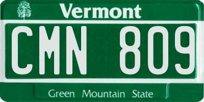 VT license plate CMN809