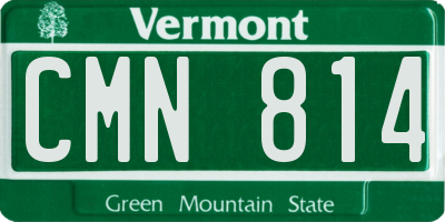 VT license plate CMN814