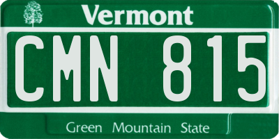 VT license plate CMN815