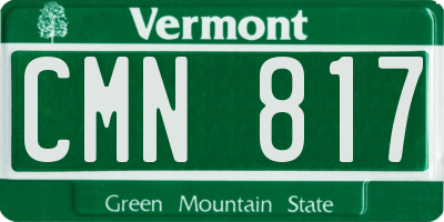VT license plate CMN817