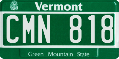 VT license plate CMN818