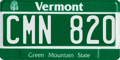VT license plate CMN820