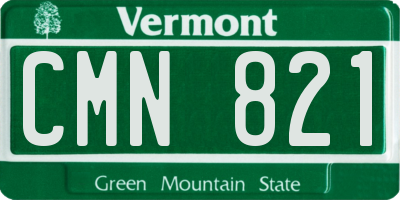 VT license plate CMN821