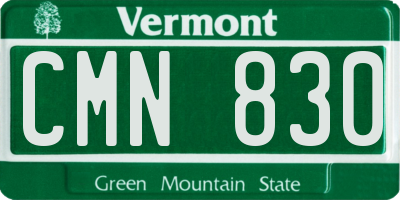VT license plate CMN830