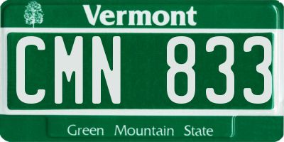 VT license plate CMN833