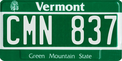 VT license plate CMN837