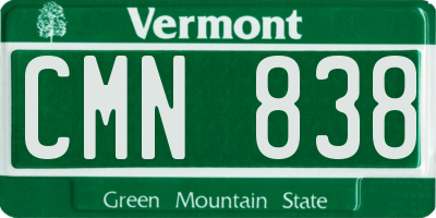 VT license plate CMN838