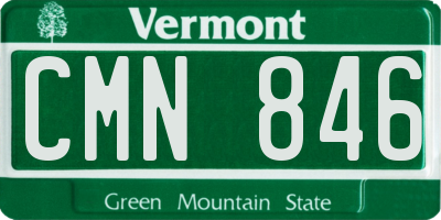 VT license plate CMN846
