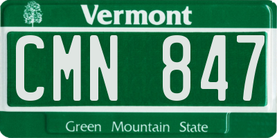 VT license plate CMN847