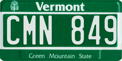 VT license plate CMN849