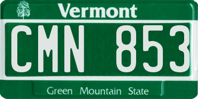 VT license plate CMN853