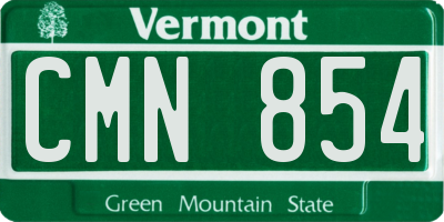 VT license plate CMN854