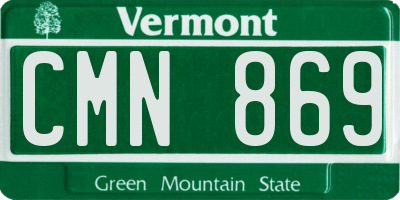 VT license plate CMN869