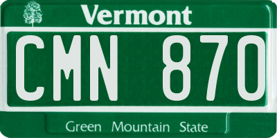 VT license plate CMN870