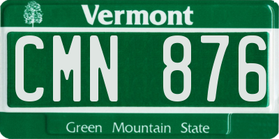 VT license plate CMN876
