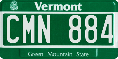 VT license plate CMN884