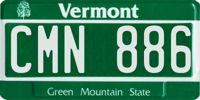 VT license plate CMN886