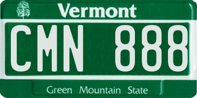 VT license plate CMN888