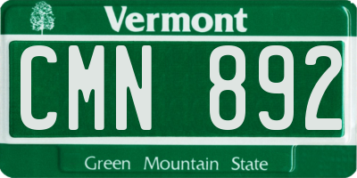 VT license plate CMN892