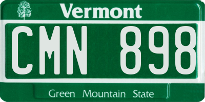 VT license plate CMN898