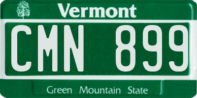 VT license plate CMN899
