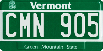 VT license plate CMN905