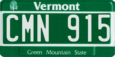 VT license plate CMN915
