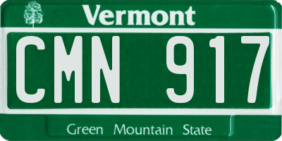 VT license plate CMN917