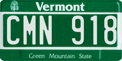 VT license plate CMN918