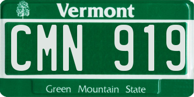 VT license plate CMN919