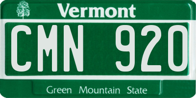 VT license plate CMN920