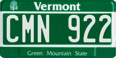 VT license plate CMN922